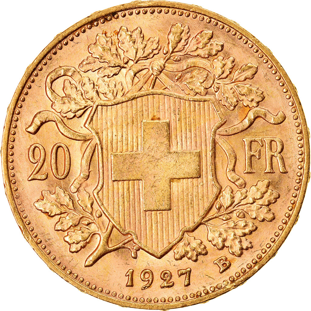 Moneda, Suiza, 20 Francs, 1927, Bern, SC, Oro, KM:35.1