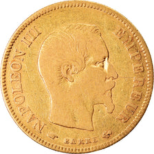 Moneda, Francia, Napoleon III, 10 Francs, 1857, Paris, BC+, Oro, KM:784.3