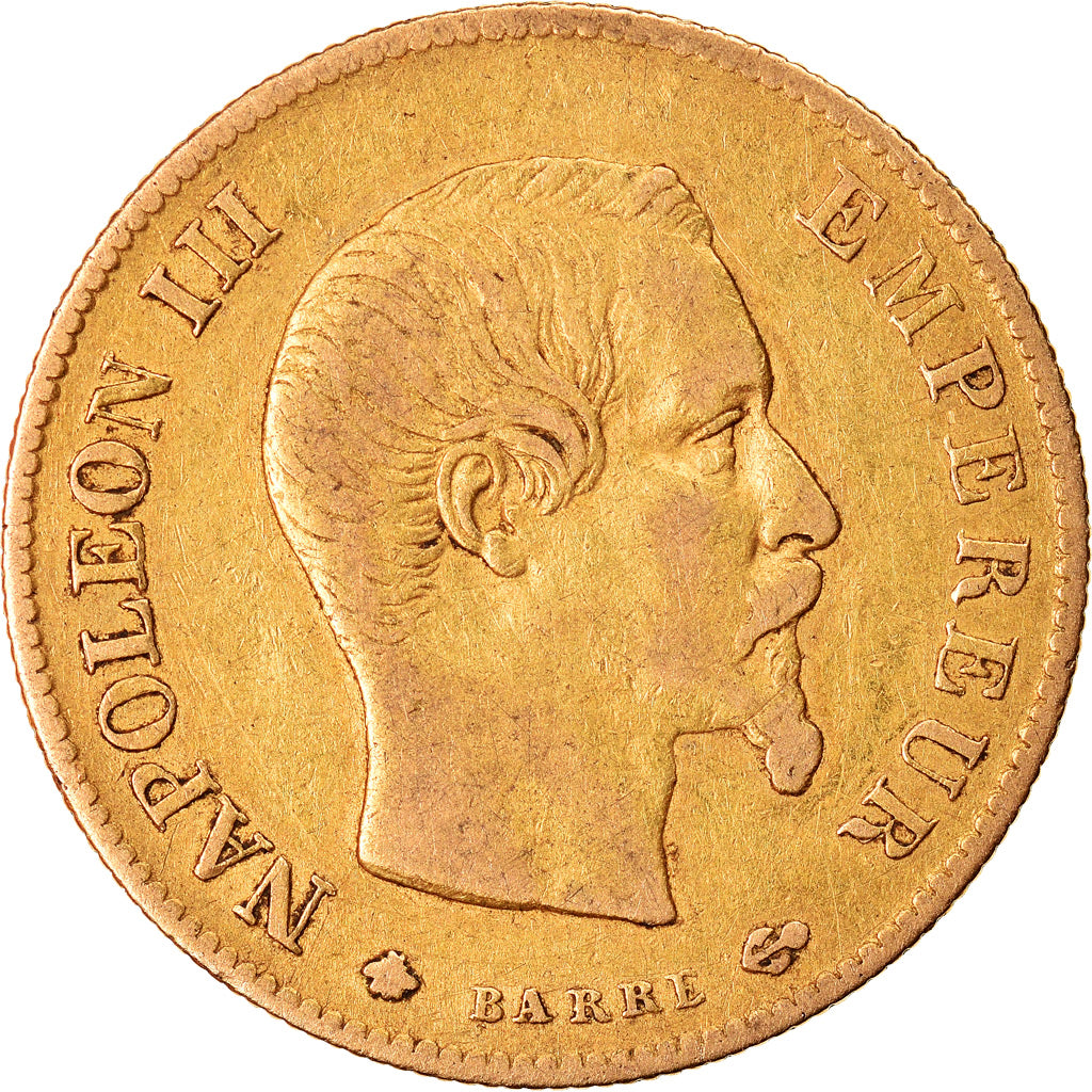 Moeda, França, Napoleon III, 10 Francs, 1859, Strasbourg, VF(30-35), Dourado