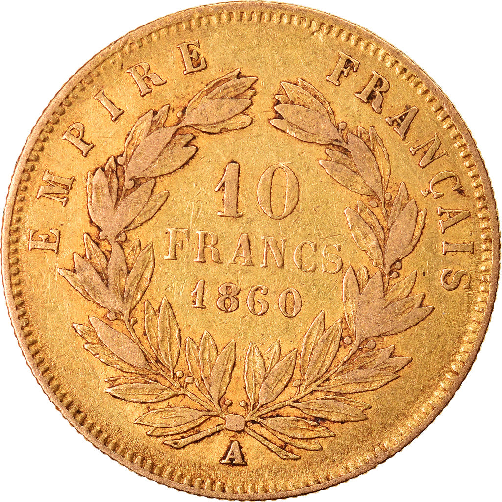 Monnaie, France, Napoleon III, 10 Francs, 1860, Paris, TB+, Or, Gadoury:1014
