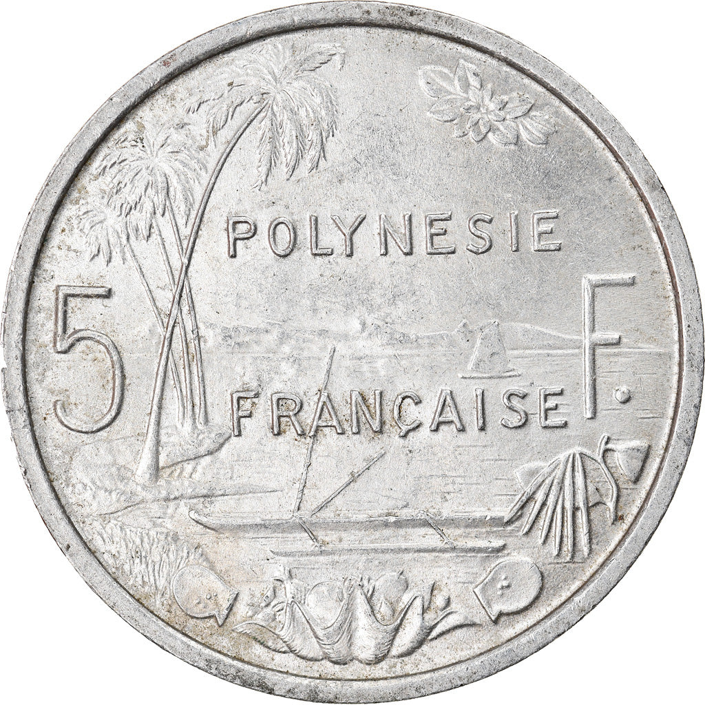Münze, French Polynesia, 5 Francs, 1965, SS+, Aluminium, KM:4