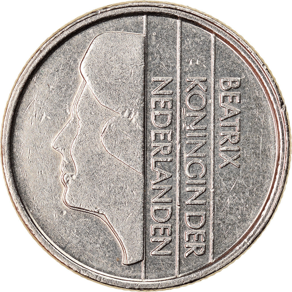 Coin, Netherlands, Beatrix, 25 Cents, 1991, AU(50-53), Nickel, KM:204