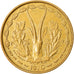 Moneta, Kraje Afryki Zachodniej, 25 Francs, 1970, AU(50-53), Aluminium-Brąz