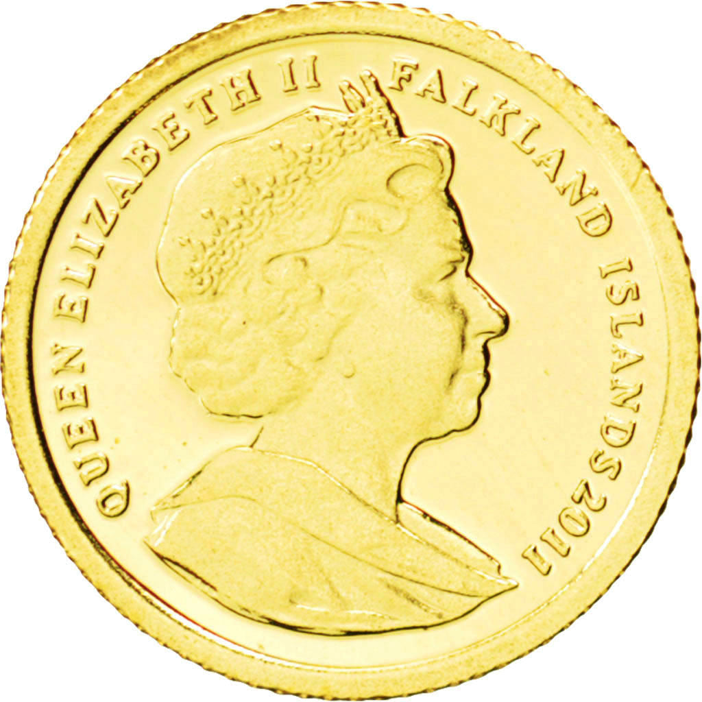 Coin, Falkland Islands, 1/64 Crown, 2011, MS(65-70), Gold, KM:New