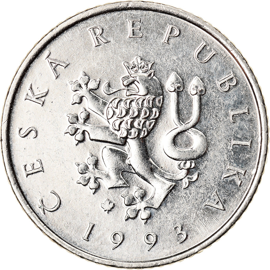 Munten, Tsjechische Republiek, Koruna, 1993, PR+, Nickel plated steel, KM:7