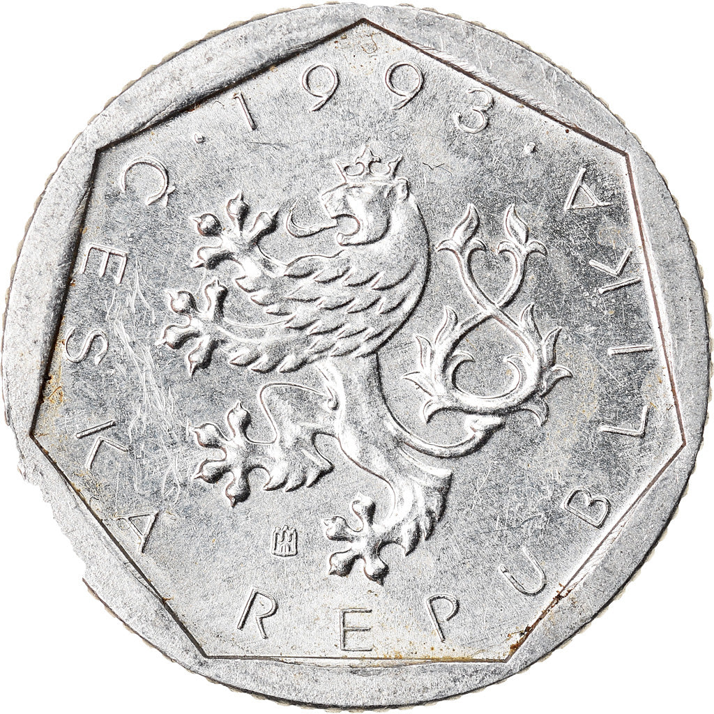Coin, Czech Republic, 20 Haleru, 1993, AU(55-58), Aluminum, KM:2.1