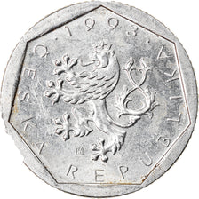 Coin, Czech Republic, 20 Haleru, 1993, AU(55-58), Aluminum, KM:2.1