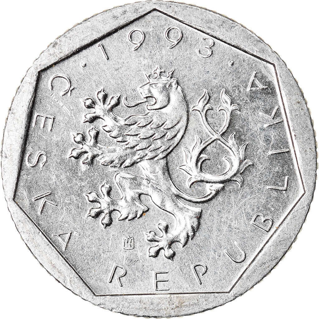 Moeda, República Checa, 20 Haleru, 1993, AU(55-58), Alumínio, KM:2.1