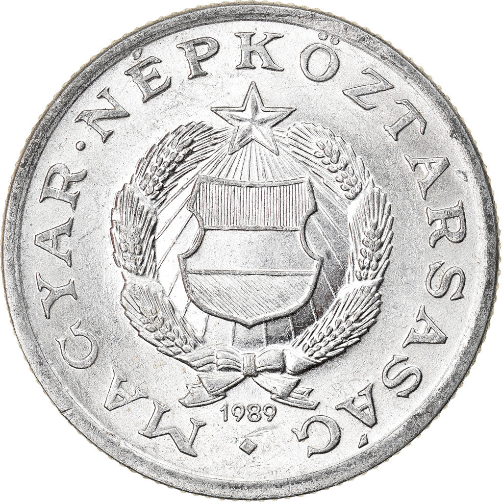 Coin, Hungary, Forint, 1989, MS(60-62), Aluminum, KM:575
