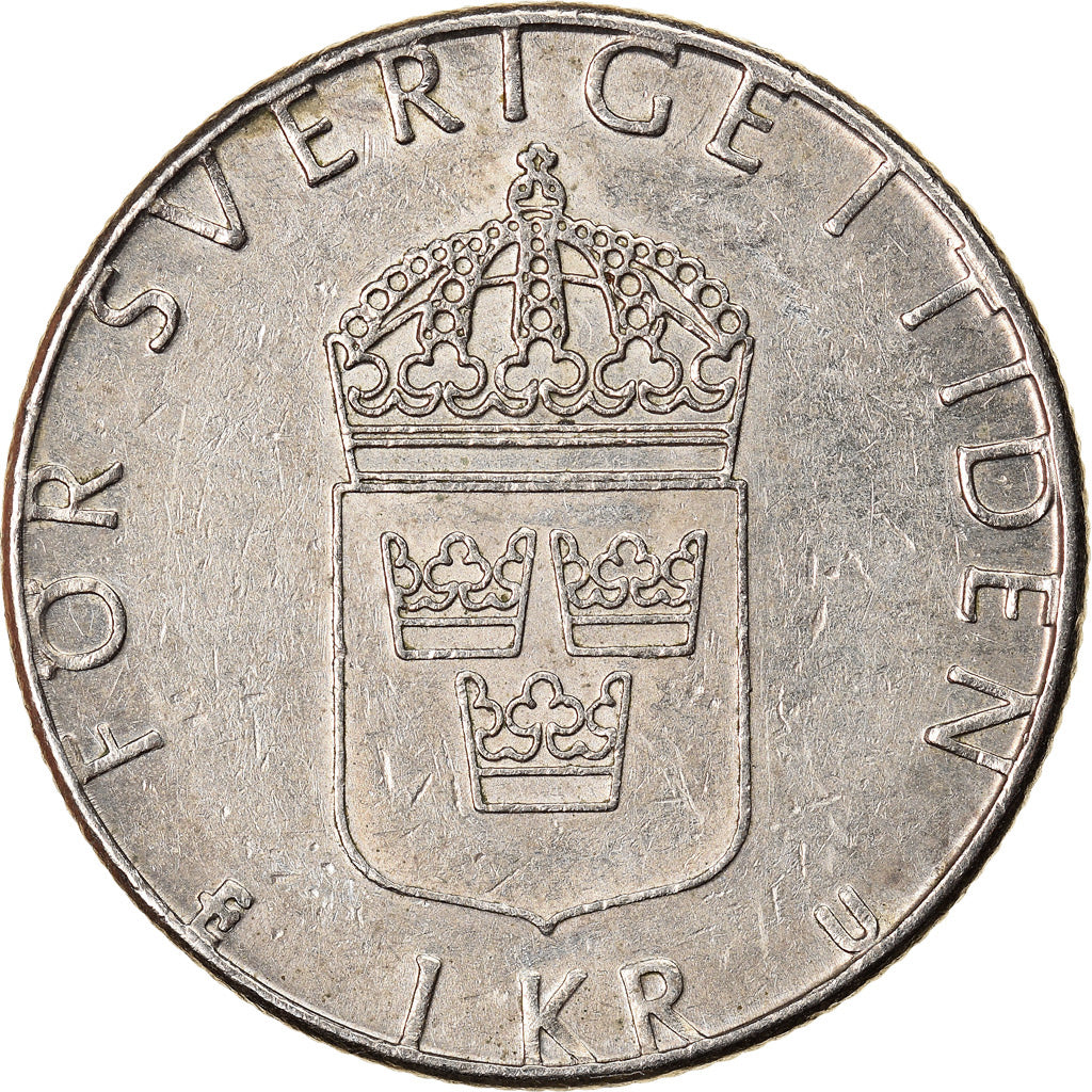 Münze, Schweden, Carl XVI Gustaf, Krona, 1977, SS+, Copper-Nickel Clad Copper