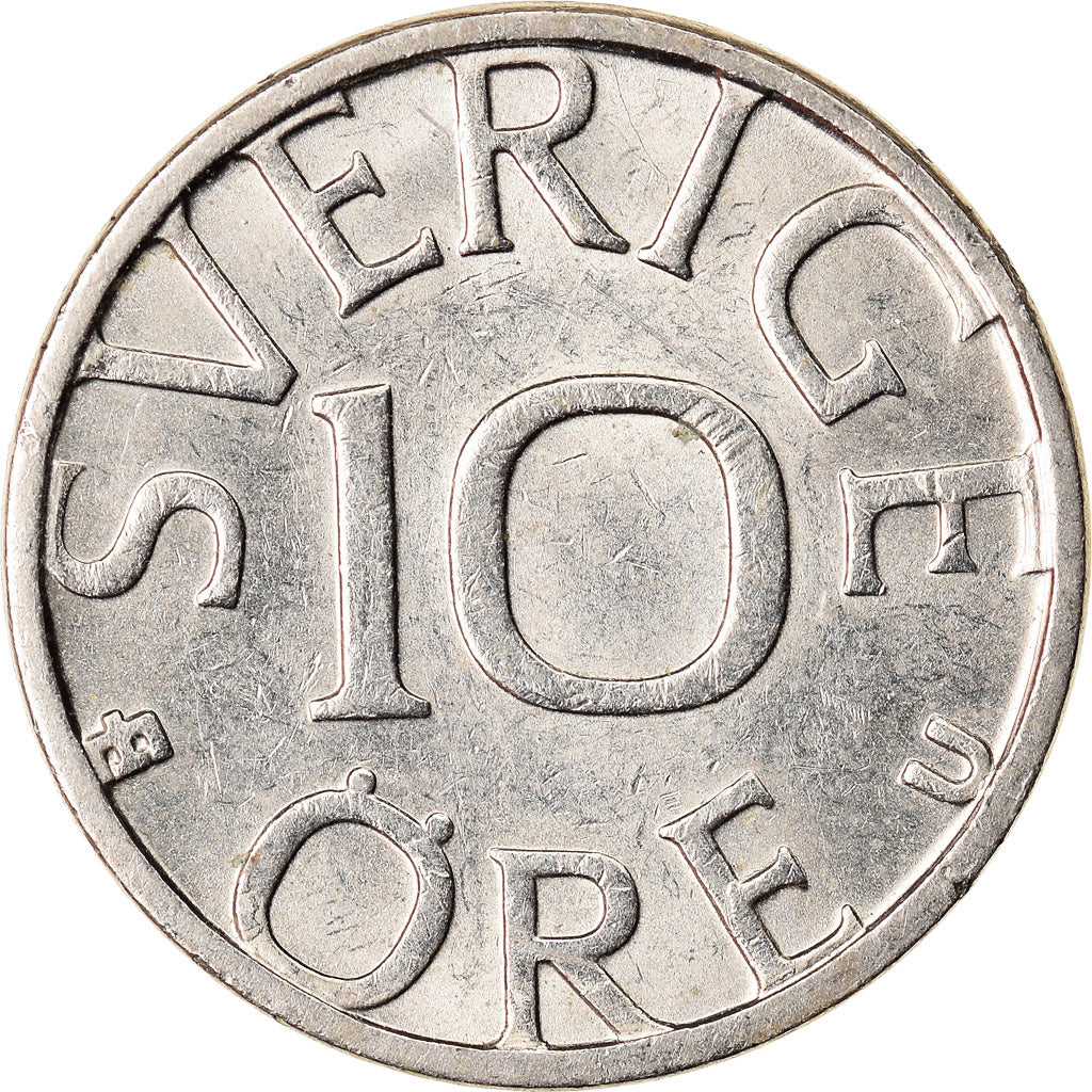 Coin, Sweden, Carl XVI Gustaf, 10 Öre, 1982, AU(50-53), Copper-nickel, KM:850