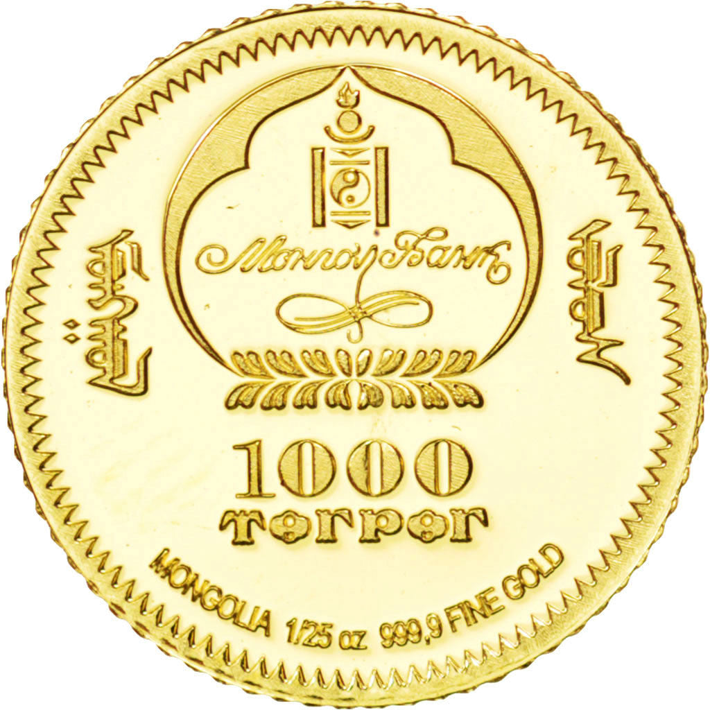 Coin, Mongolia, 1000 Tugrik, 2006, MS(65-70), Gold, KM:New