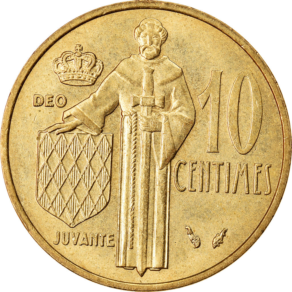 Münze, Monaco, Rainier III, 10 Centimes, 1986, SS+, Aluminum-Bronze, KM:142