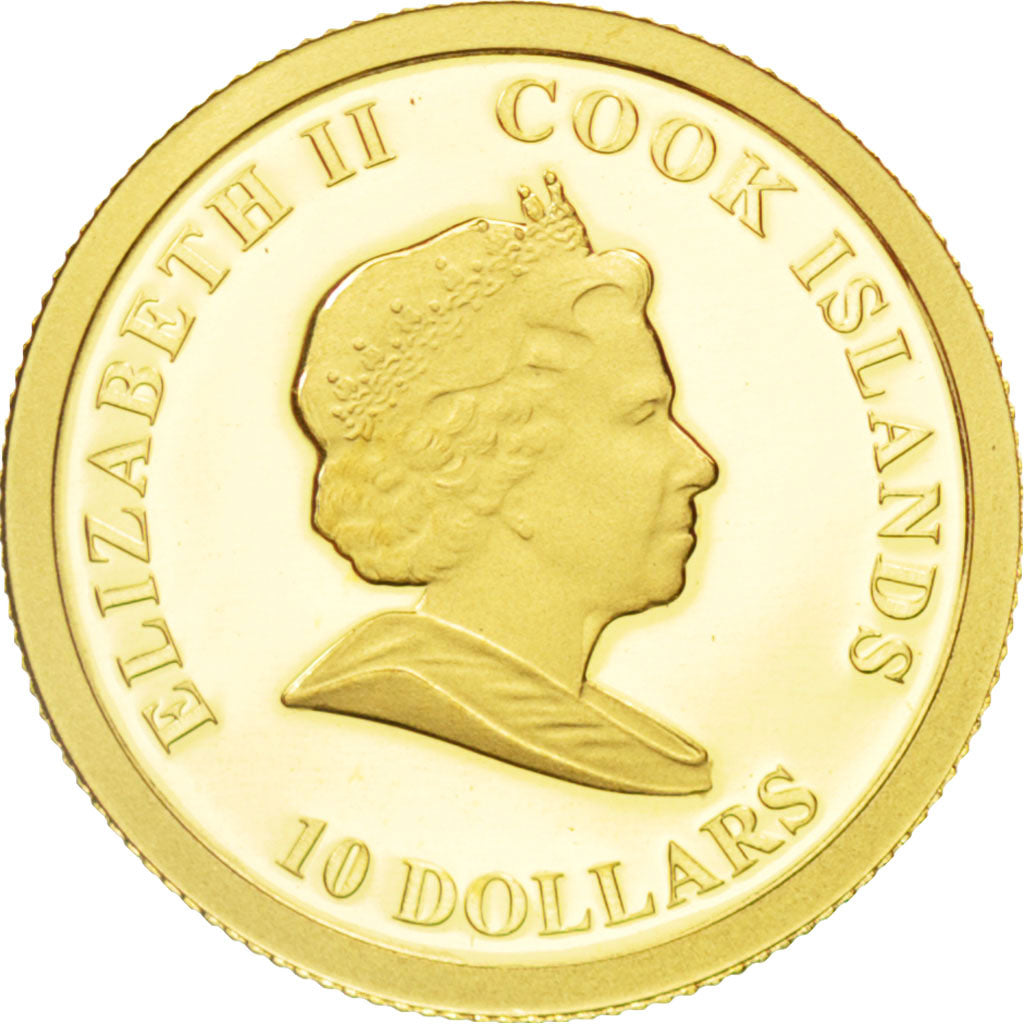 Coin, Cook Islands, Elizabeth II, 10 Dollars, 2010, MS(65-70), Gold, KM:1297
