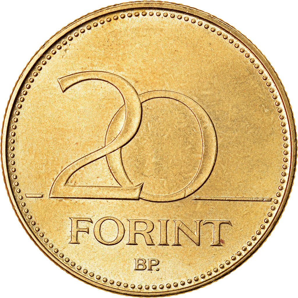Coin, Hungary, 20 Forint, 1993, Budapest, MS(60-62), Nickel-brass, KM:696