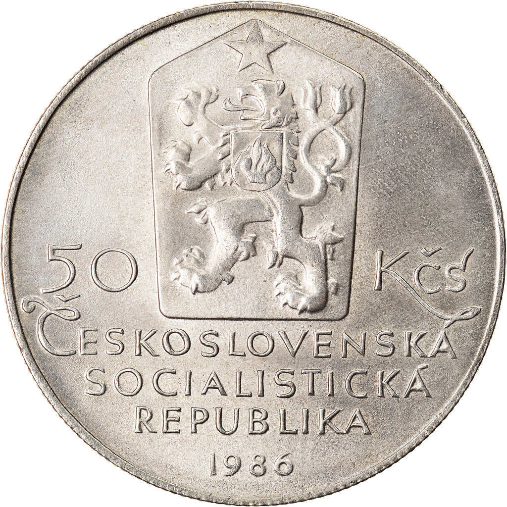Moneta, Cecoslovacchia, 50 Korun, 1986, SPL, Argento, KM:124