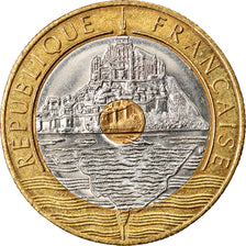 Moneda, Francia, Mont Saint Michel, 20 Francs, 1993, SC+, Trimetálico