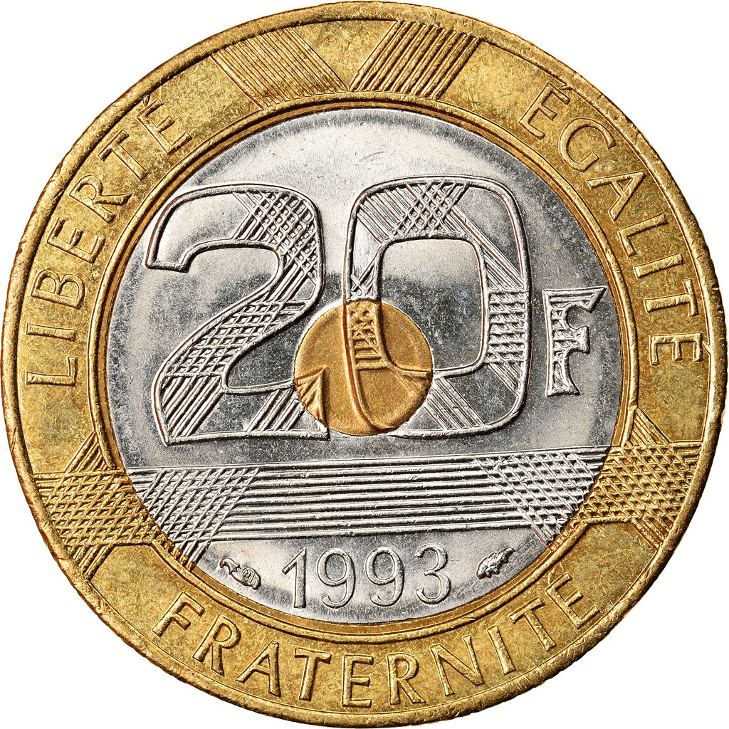 Moneda, Francia, Mont Saint Michel, 20 Francs, 1993, SC+, Trimetálico