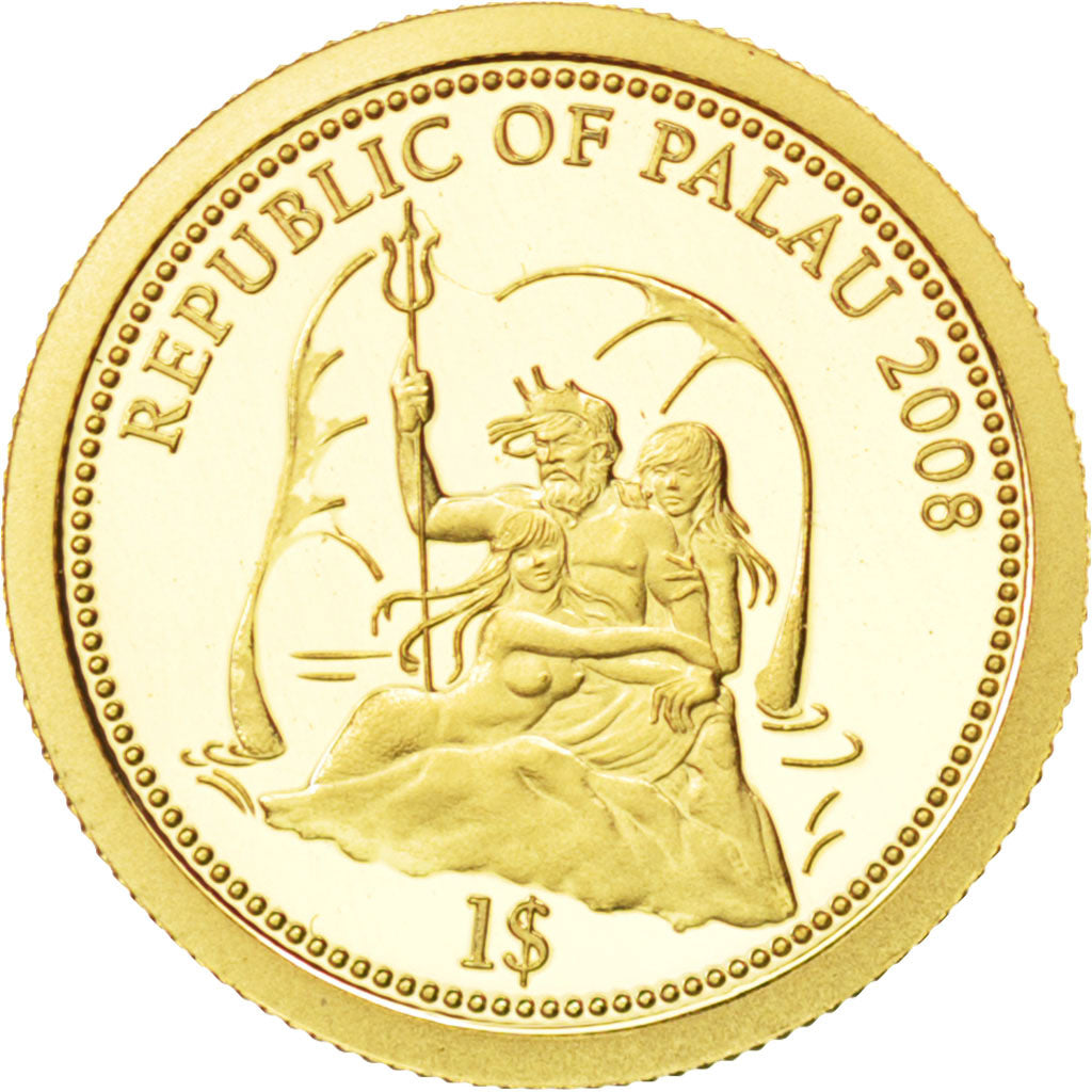 PALAU, Dollar, 2008, KM #163, MS(65-70), Gold, 1.00