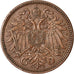 Moneta, Austria, Franz Joseph I, 2 Heller, 1897, BB+, Bronzo, KM:2801