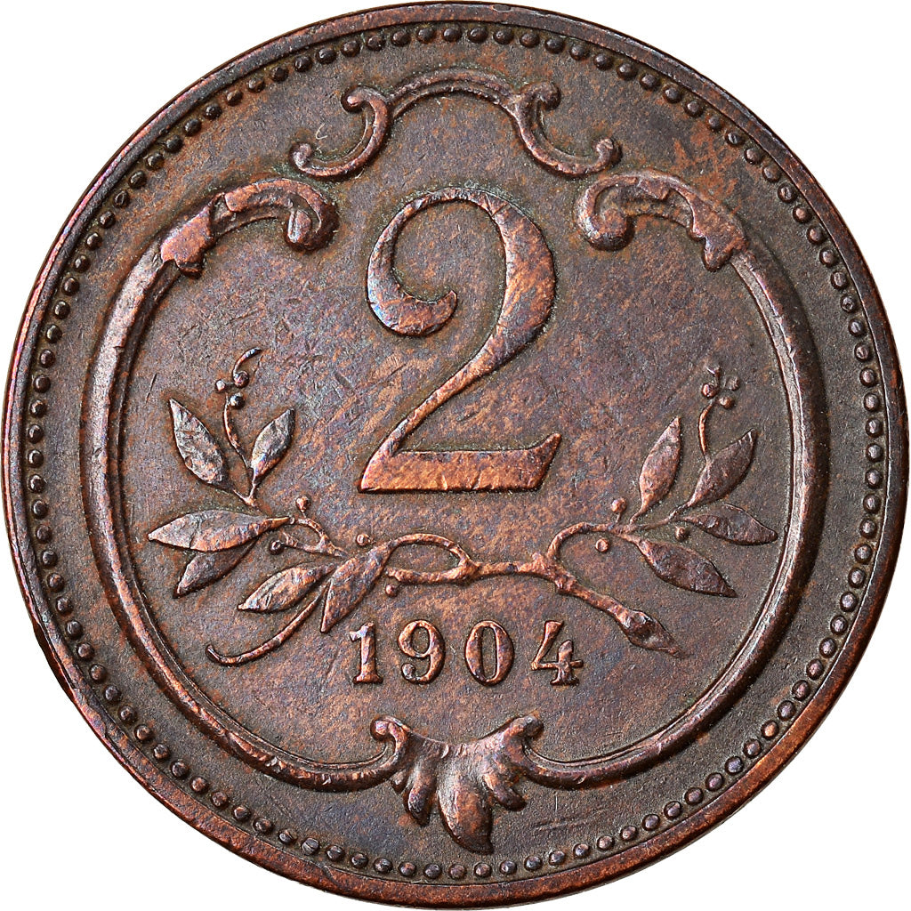 Münze, Österreich, Franz Joseph I, 2 Heller, 1904, SS, Bronze, KM:2801