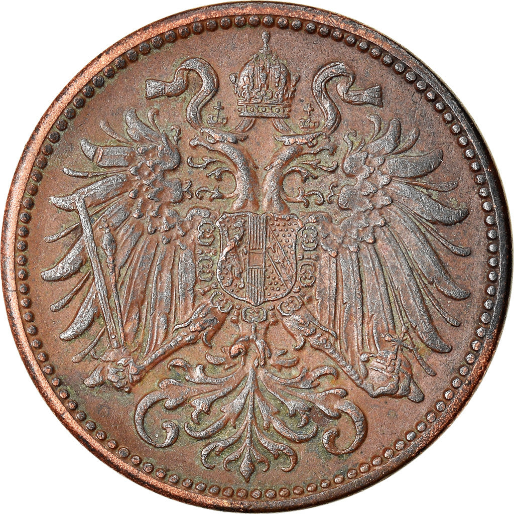 Munten, Oostenrijk, Franz Joseph I, 2 Heller, 1910, ZF, Bronze, KM:2801