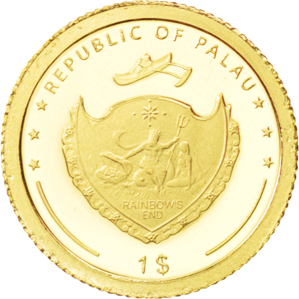 PALAU, Dollar, 2010, KM #445, MS(65-70), Gold, 13.92, 0.50
