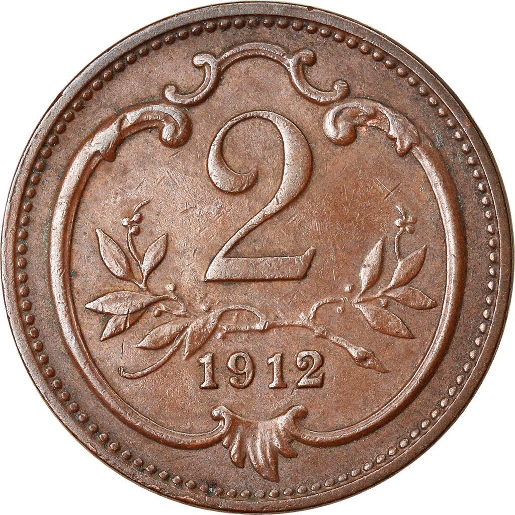 Monnaie, Autriche, Franz Joseph I, 2 Heller, 1912, TTB+, Bronze, KM:2801