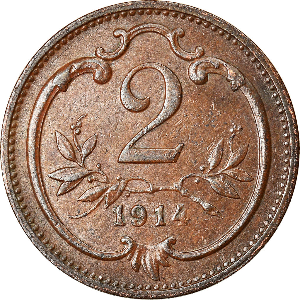 Monnaie, Autriche, Franz Joseph I, 2 Heller, 1914, TTB+, Bronze, KM:2801