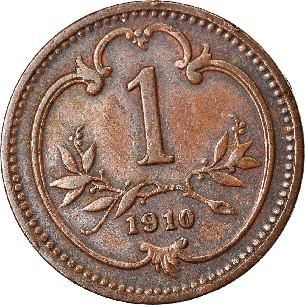 Coin, Austria, Franz Joseph I, Heller, 1910, EF(40-45), Bronze, KM:2800
