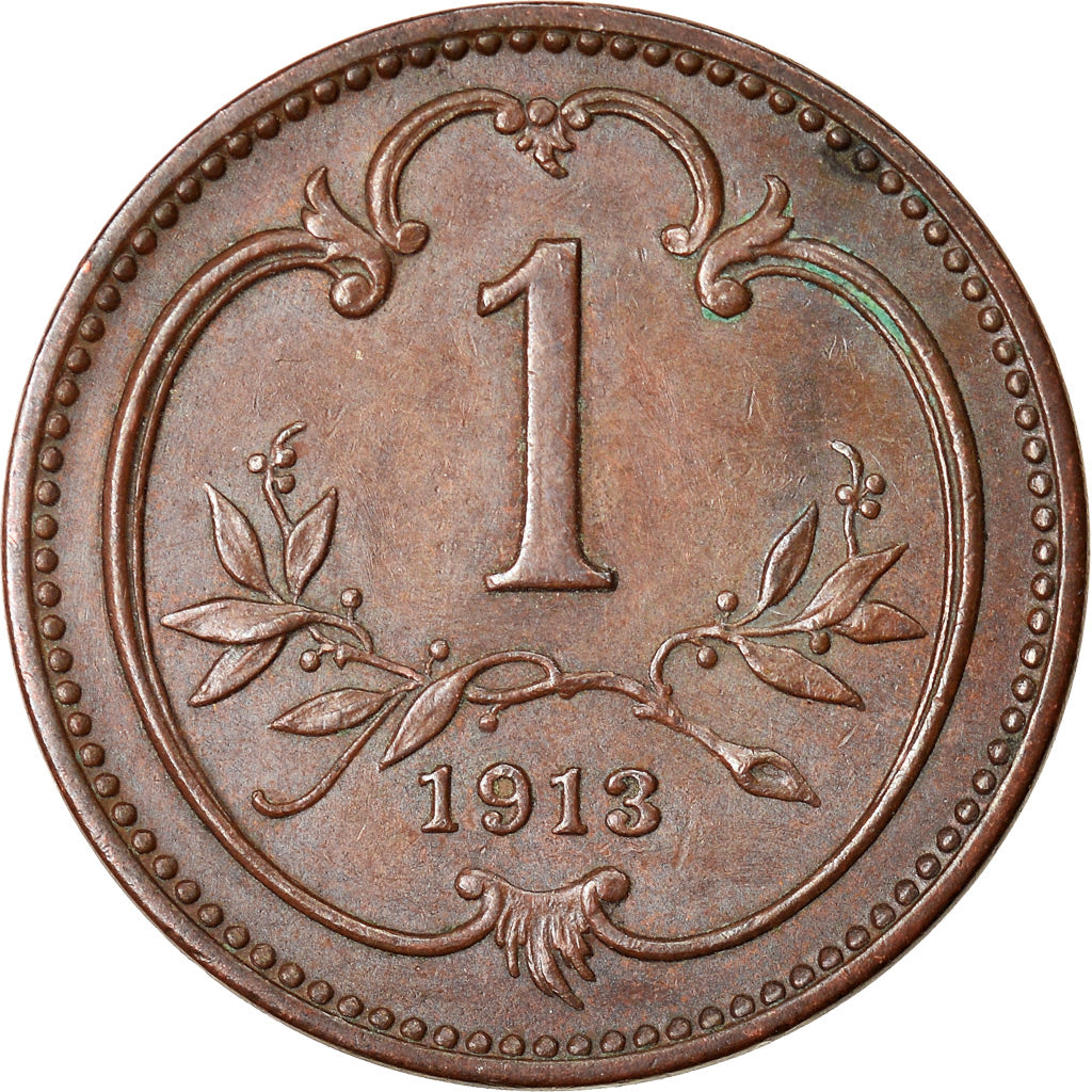 Moneta, Austria, Franz Joseph I, Heller, 1913, BB, Bronzo, KM:2800