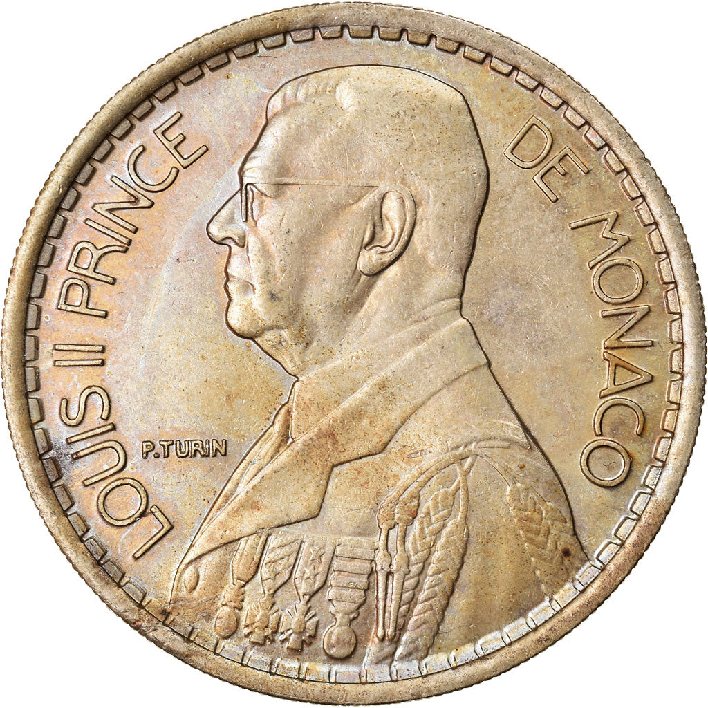 Moneta, Monaco, Louis II, 20 Francs, Vingt, 1947, AU(50-53), Miedź-Nikiel