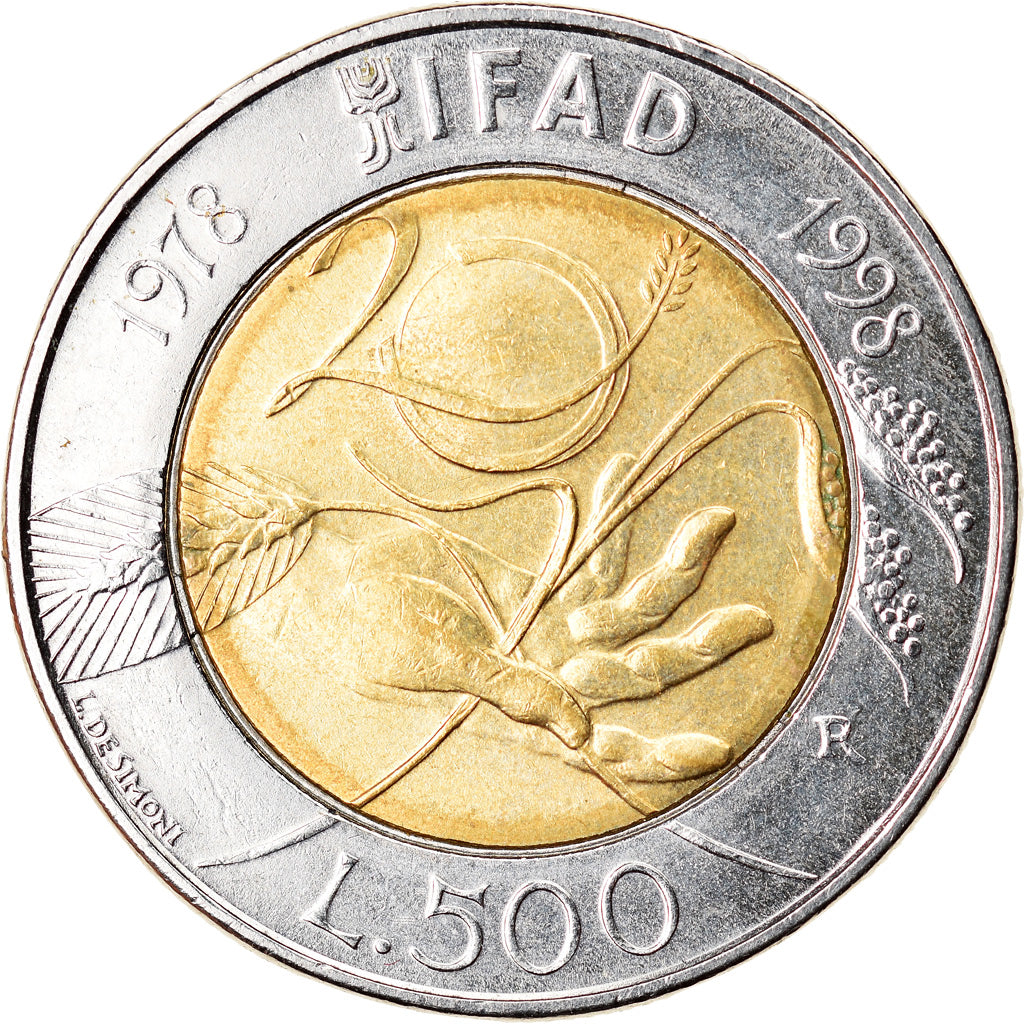 Moneda, Italia, 500 Lire, 1998, Rome, MBC+, Bimetálico, KM:193