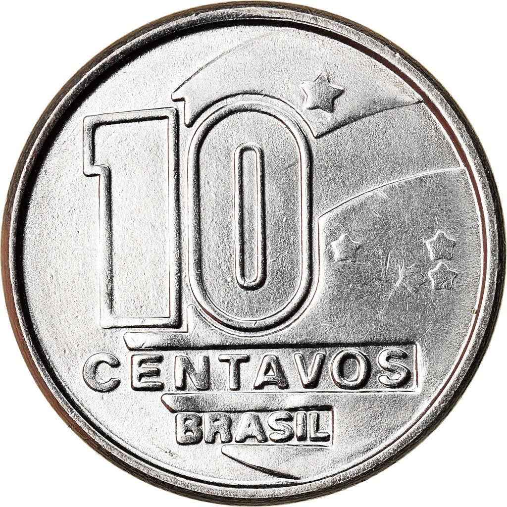 Monnaie, Brésil, 10 Centavos, 1989, SUP+, Stainless Steel, KM:613