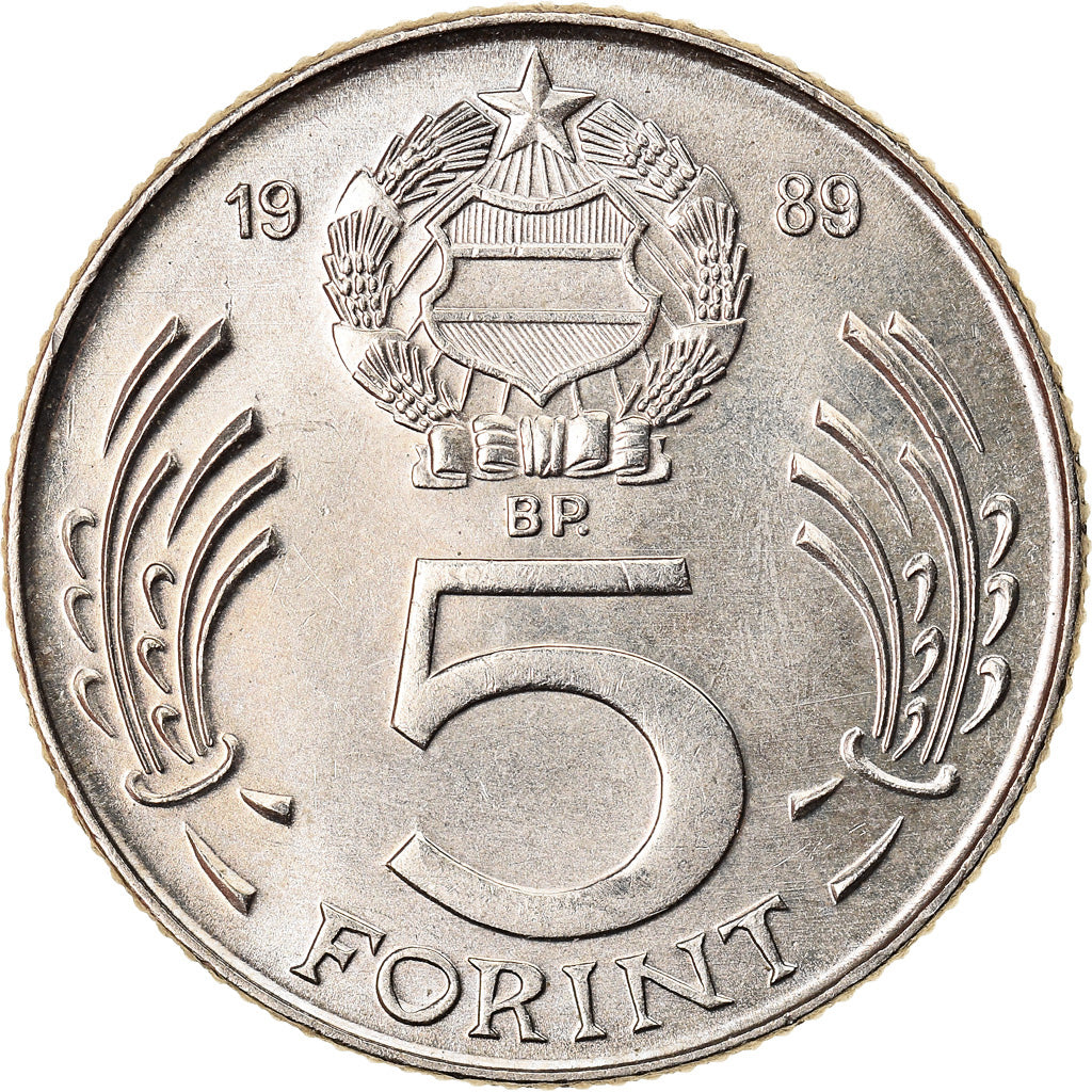Moneta, Ungheria, 5 Forint, 1989, SPL+, Rame-nichel, KM:635