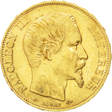 FRANCE, Napoléon III, 20 Francs, 1860, Paris, KM #781.1, AU(50-53), Gold, Gadour