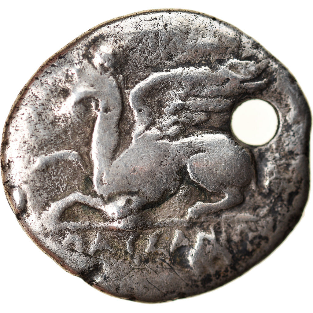 Moneta, Thrace, Abdera, Drachm, 346/5-336 BC, Holed, MB, Argento