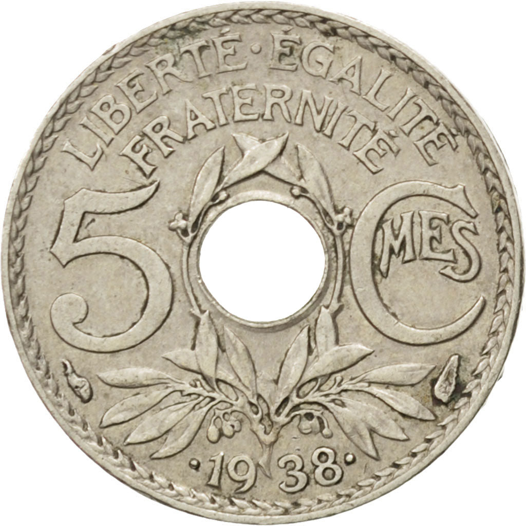Coin, France, Lindauer, 5 Centimes, 1938, EF(40-45), Nickel-Bronze, KM:875a
