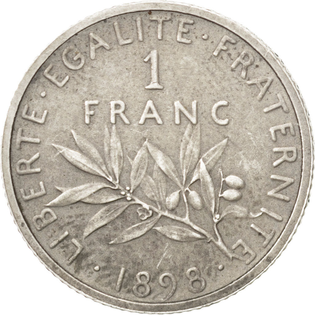 Coin, France, Semeuse, Franc, 1898, AU(55-58), Silver, KM:844.1, Gadoury:467
