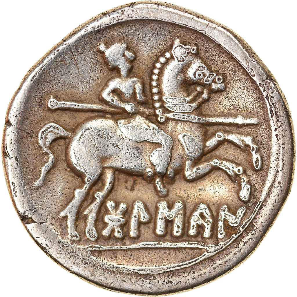 Moneta, Spain, Bolskan, Denarius, 150-100 BC, MB+, Argento