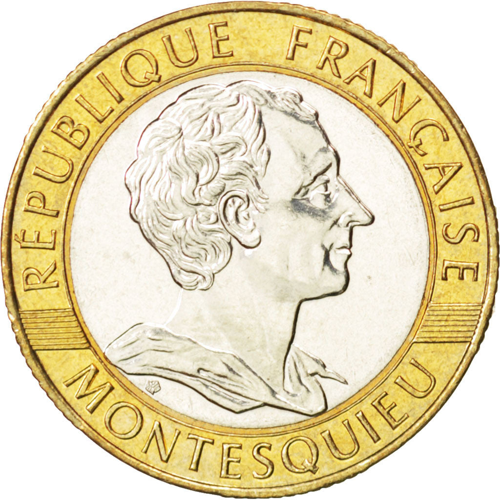 FRANCE, 10 Francs, 1989, KM #E144, MS(63), Bi-Metallic, Gadoury #828, 6.51