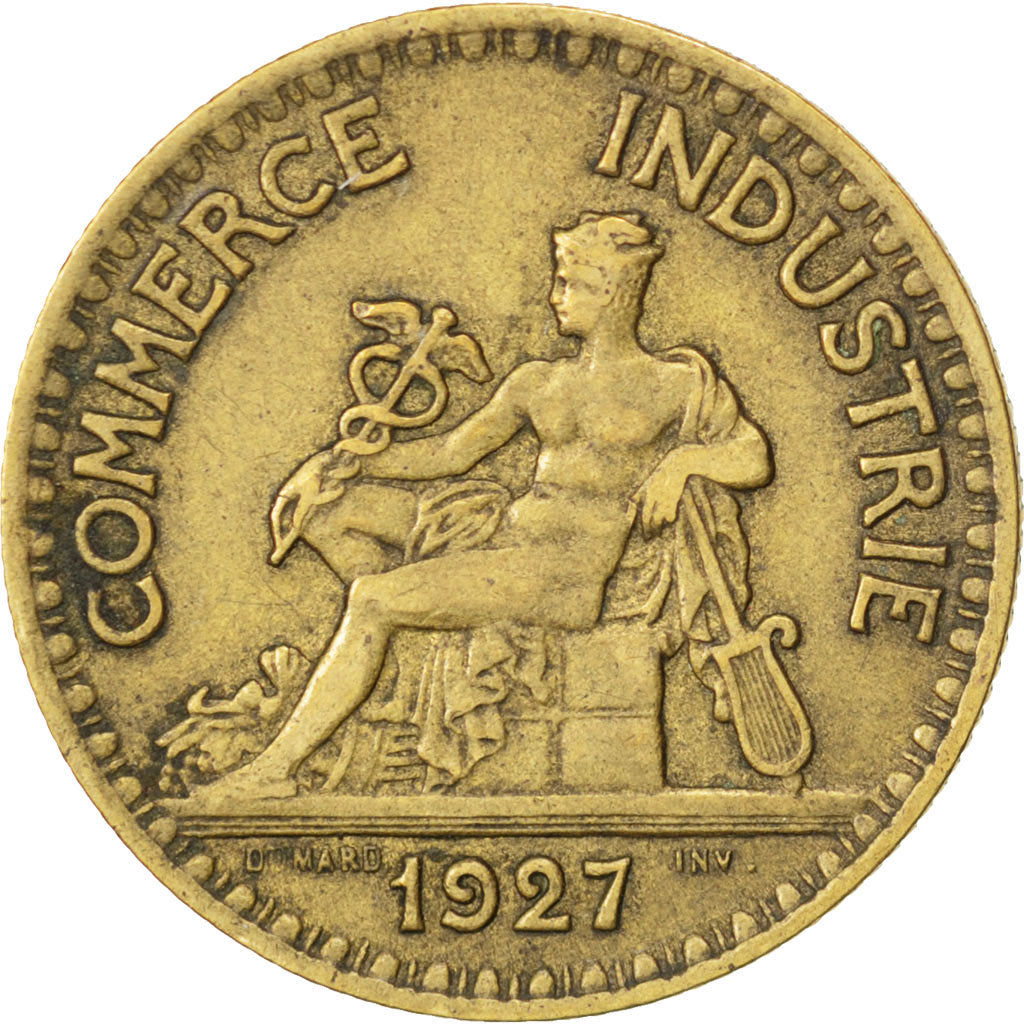 Coin, France, Chambre de commerce, 2 Francs, 1927, EF(40-45), Aluminum-Bronze
