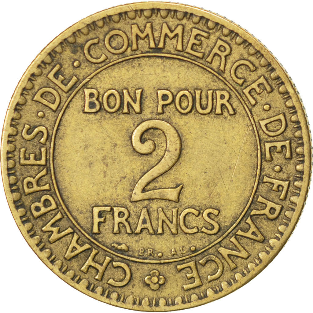 Coin, France, Chambre de commerce, 2 Francs, 1927, EF(40-45), Aluminum-Bronze