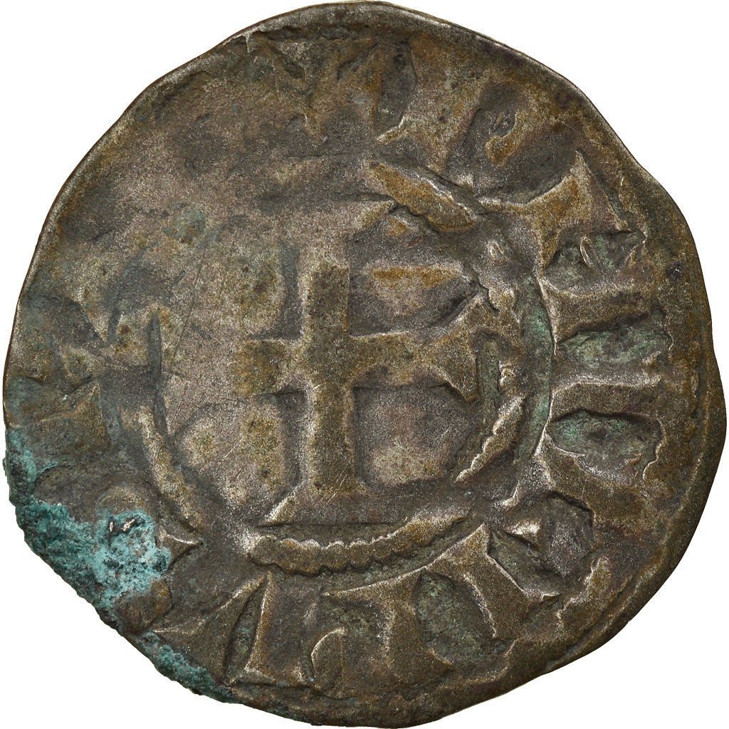 Moeda, França, Philip II, Denier Tournois, Saint-Martin de Tours, VF(30-35)