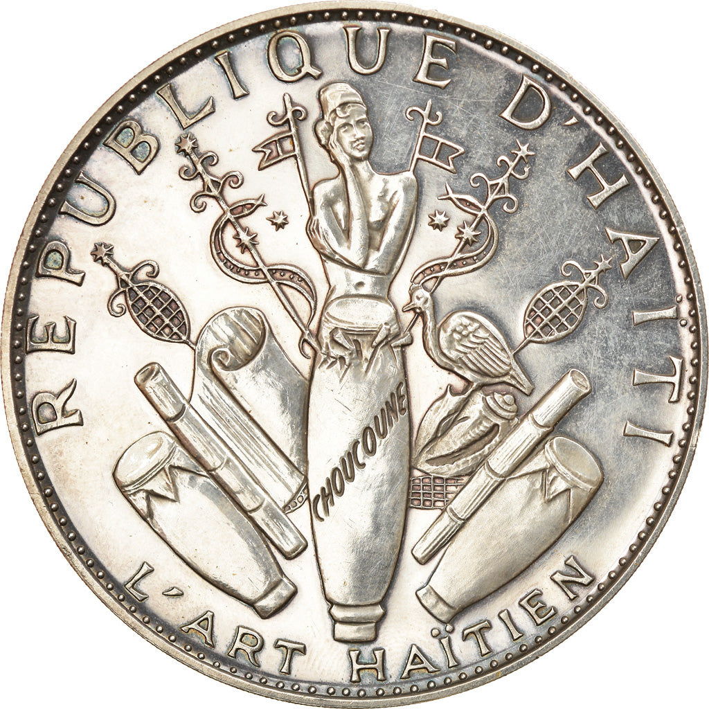 Munten, Haïti, 25 Gourdes, 1967, PR, Zilver, KM:67.1