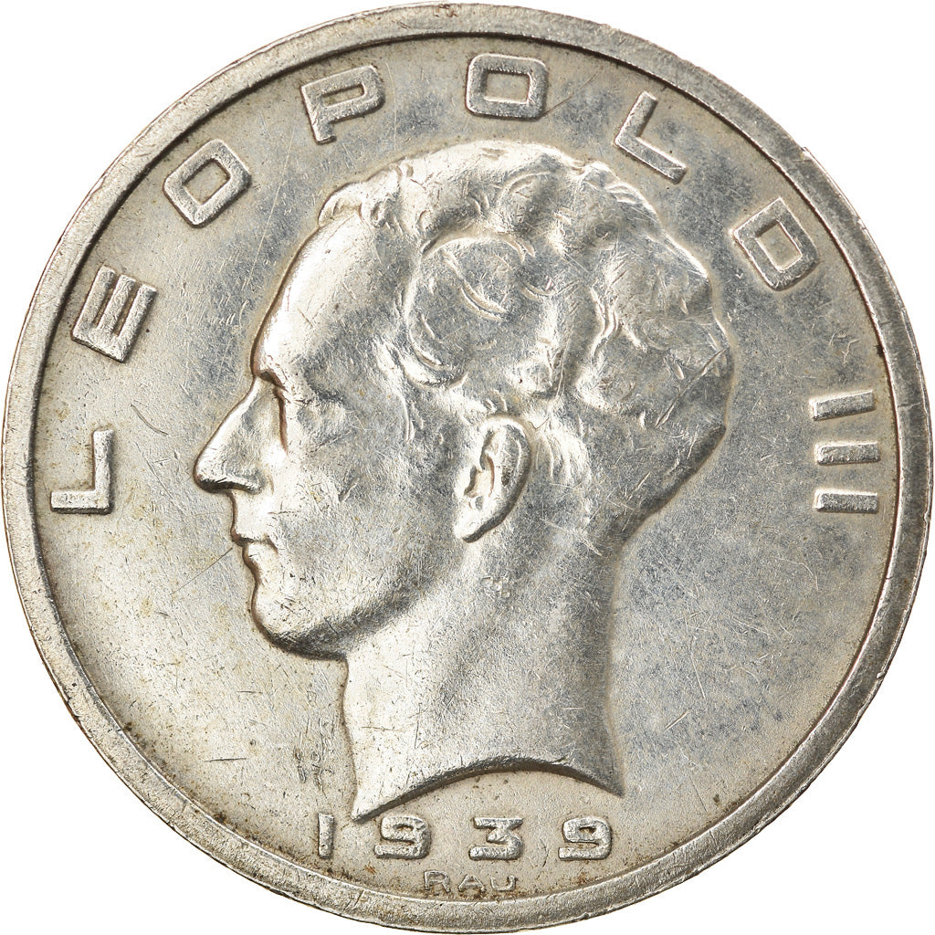 Coin, Belgium, 50 Francs, 50 Frank, 1939, AU(50-53), Silver, KM:122.1