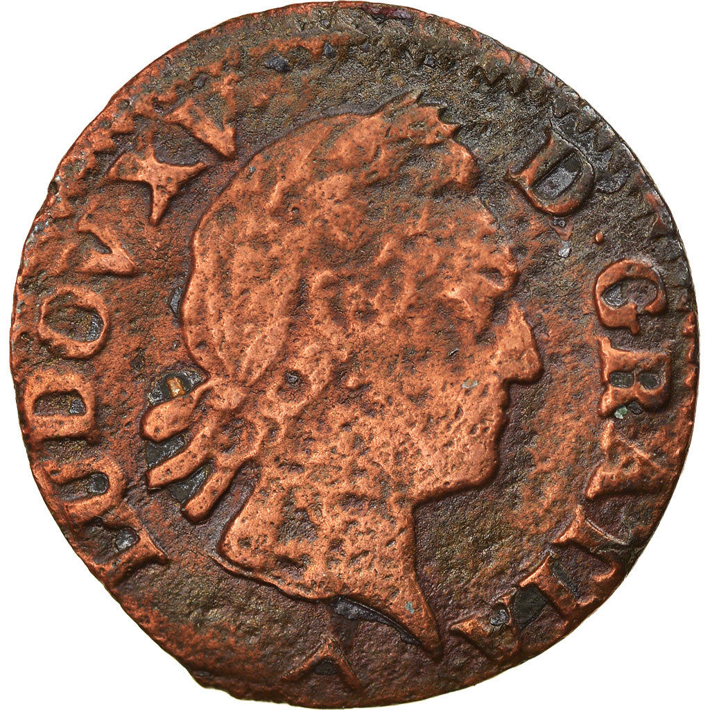 Moneta, Francia, Louis XV, Liard, 1771, Lille, MB, Rame, KM:543.11, Gadoury:272