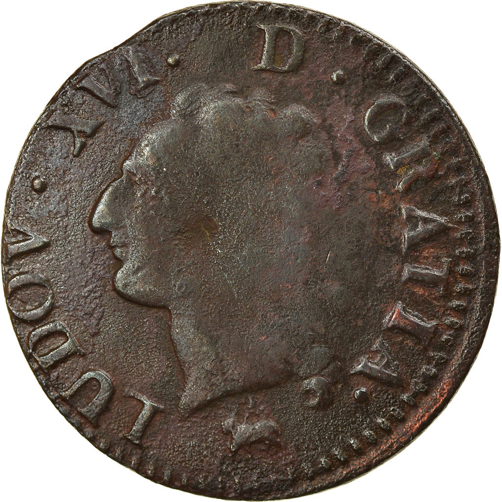 Moeda, França, Louis XVI, Liard à l'Ecu, 1791, Rouen, VF(20-25), Cobre