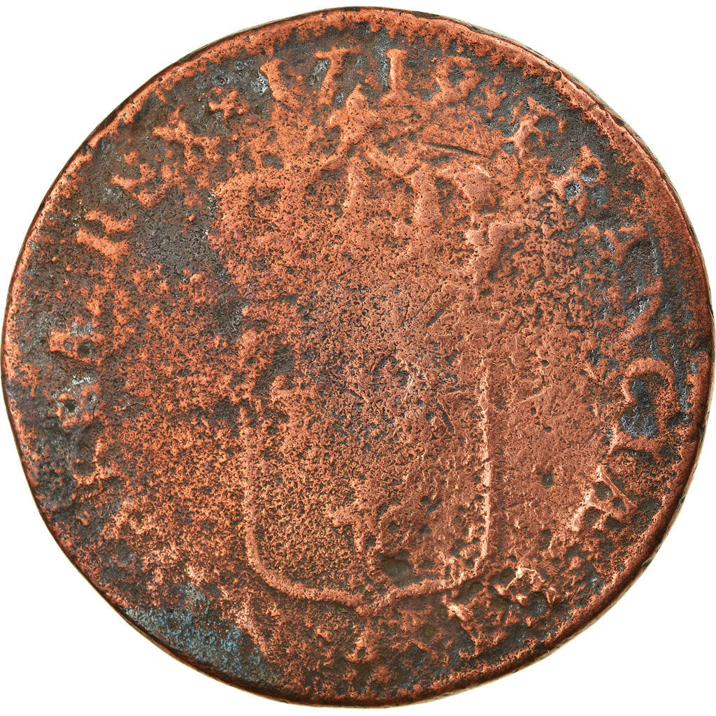 Monnaie, France, Louis XV, Sol au buste enfantin, 1719, Paris, B+, Cuivre