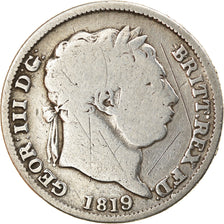 Münze, Großbritannien, George III, Shilling, 1819, SGE+, Silber, KM:666